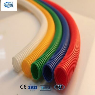 Tubo corrugado de HDPE de pared simple de plástico blanco rojo 100m / Bobina