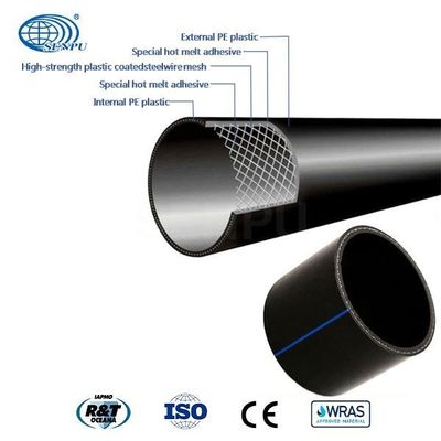 Agrietamiento anti del tubo mejorado del HDPE del agua PE 80 de la malla de acero