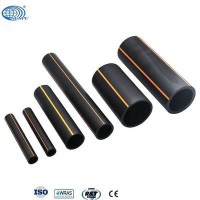 Tubería negra ISO9001 HDPE para gas natural PE con tira naranja